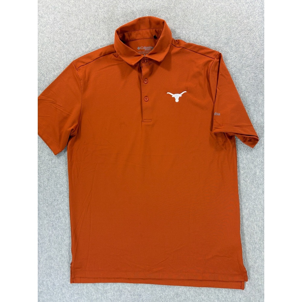 Texas Longhorns Columbia Stitched Logo S/S Golf Polo Shirt (Men's Medium) Orange